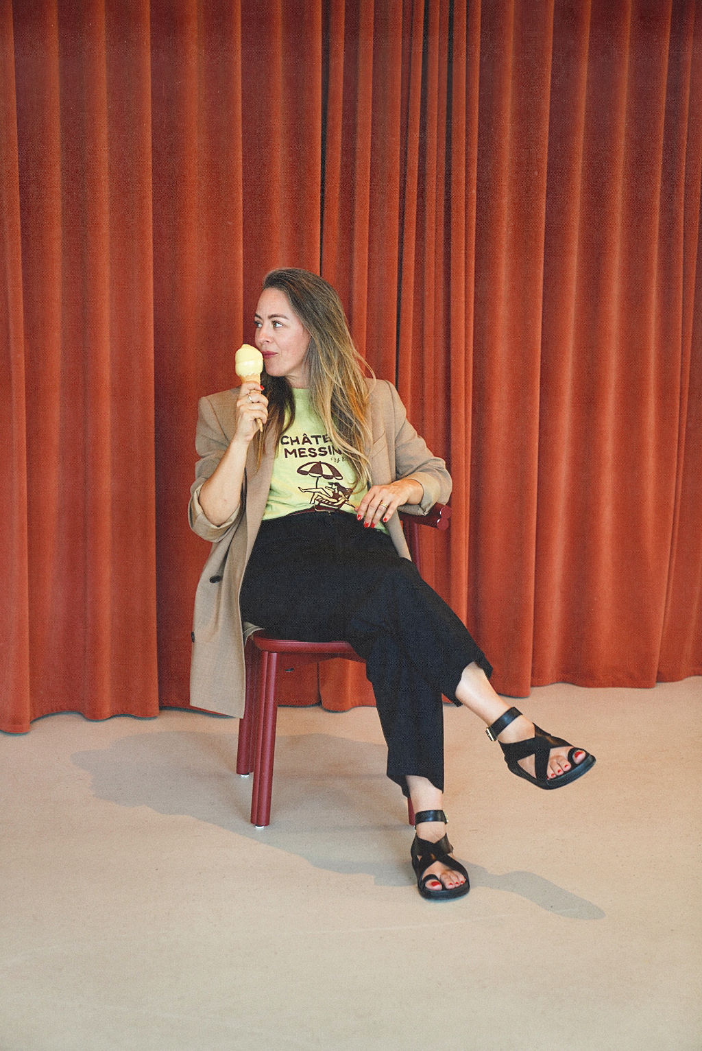 Messina x By Billie hemp/cotton tee - Pistachio/chocolate