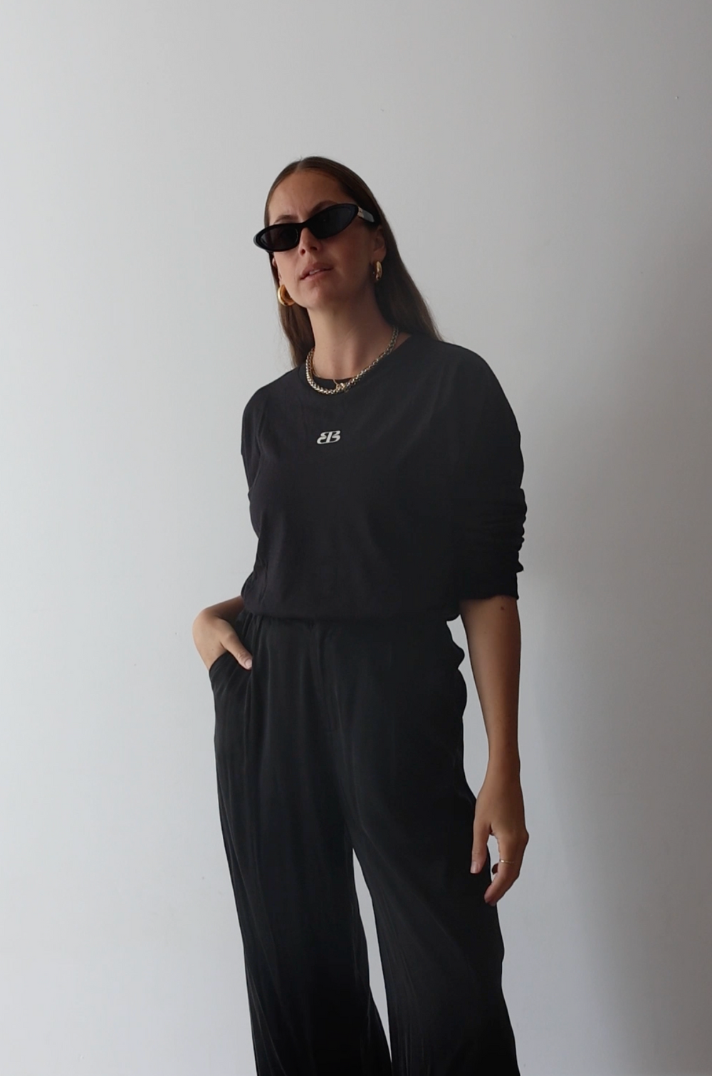 BB cotton/hemp long sleeve tee - black