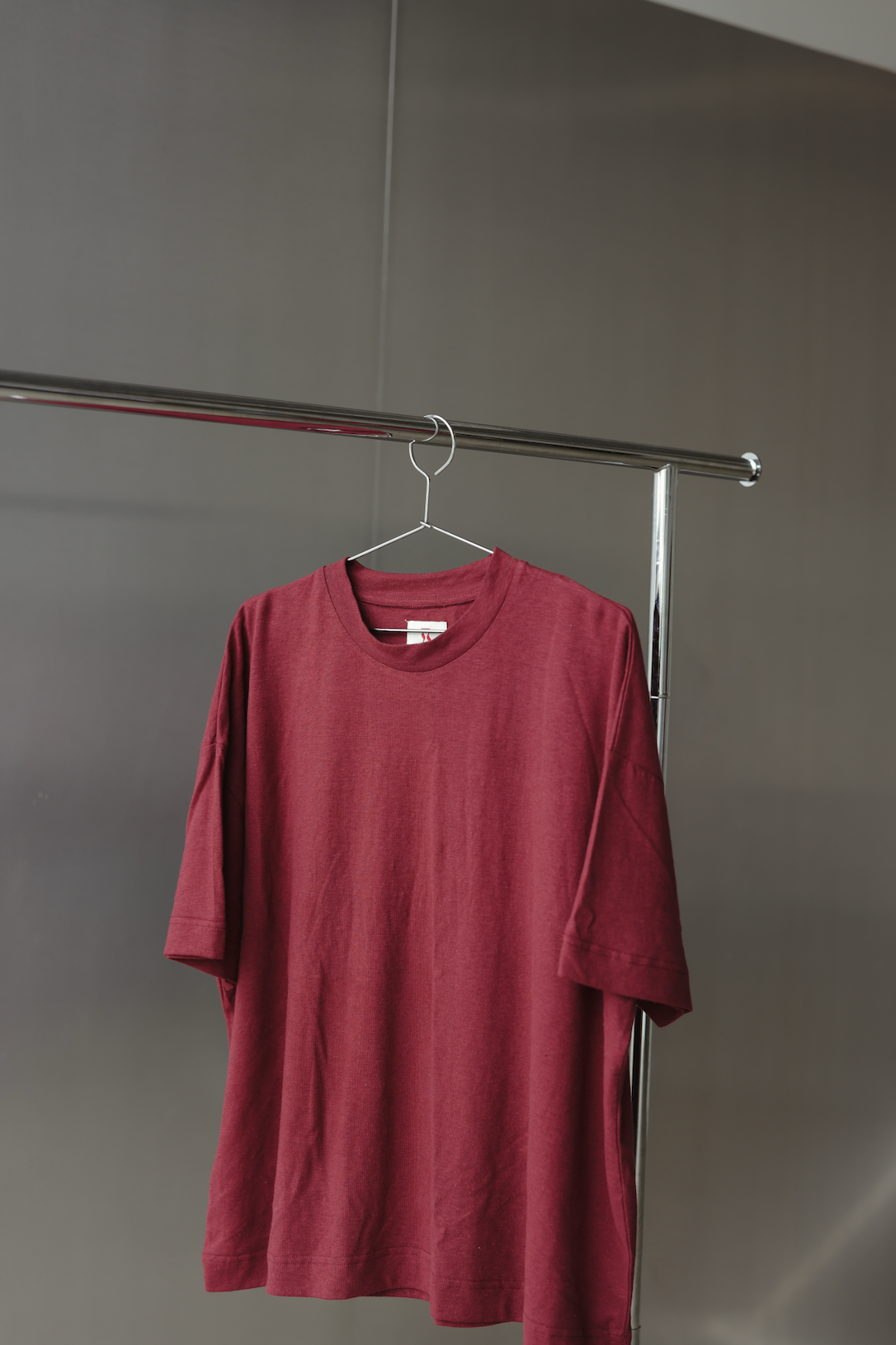 Athletic hemp/cotton tee - burgundy