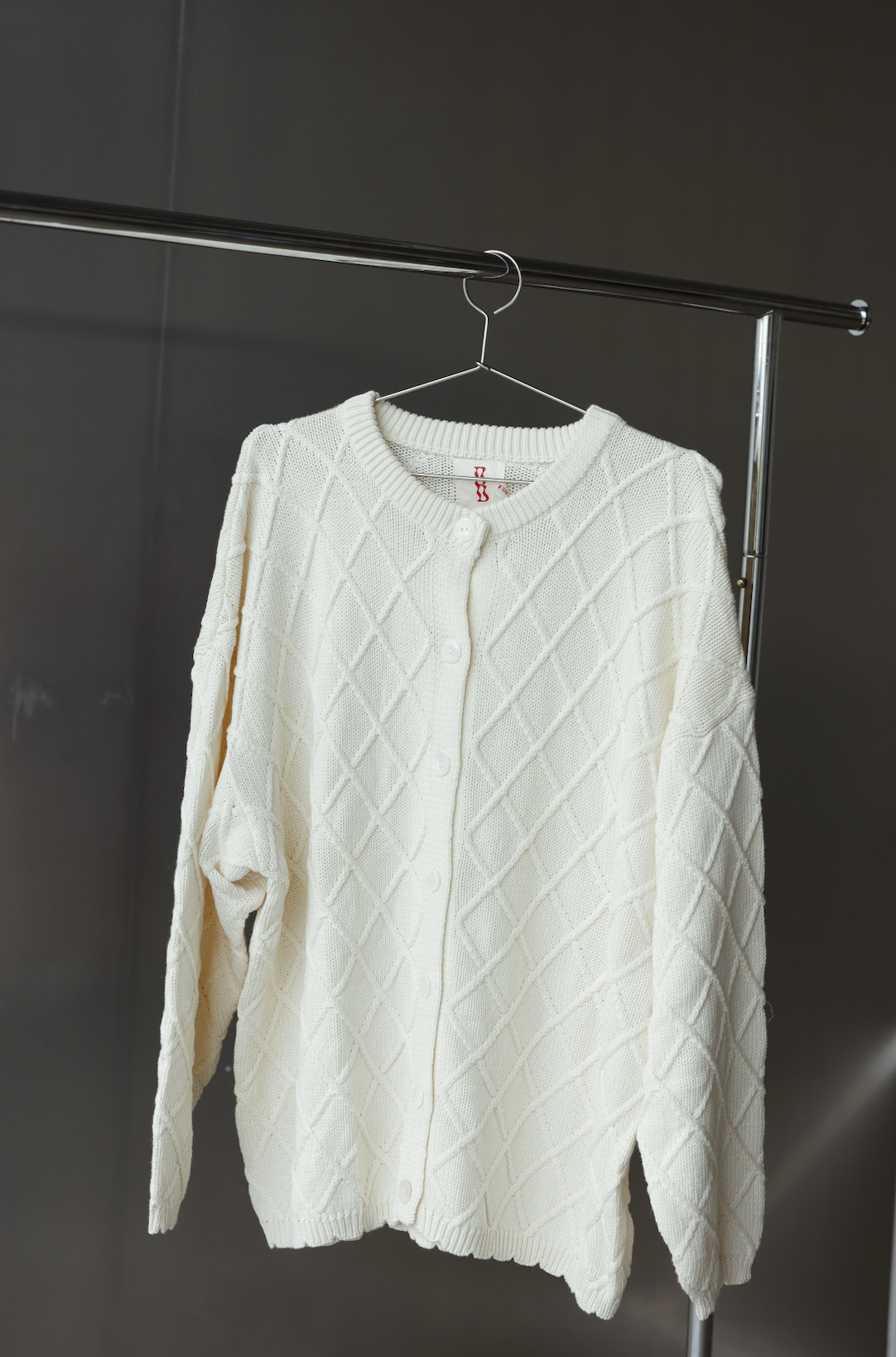 Crochet knit cardigan - cream