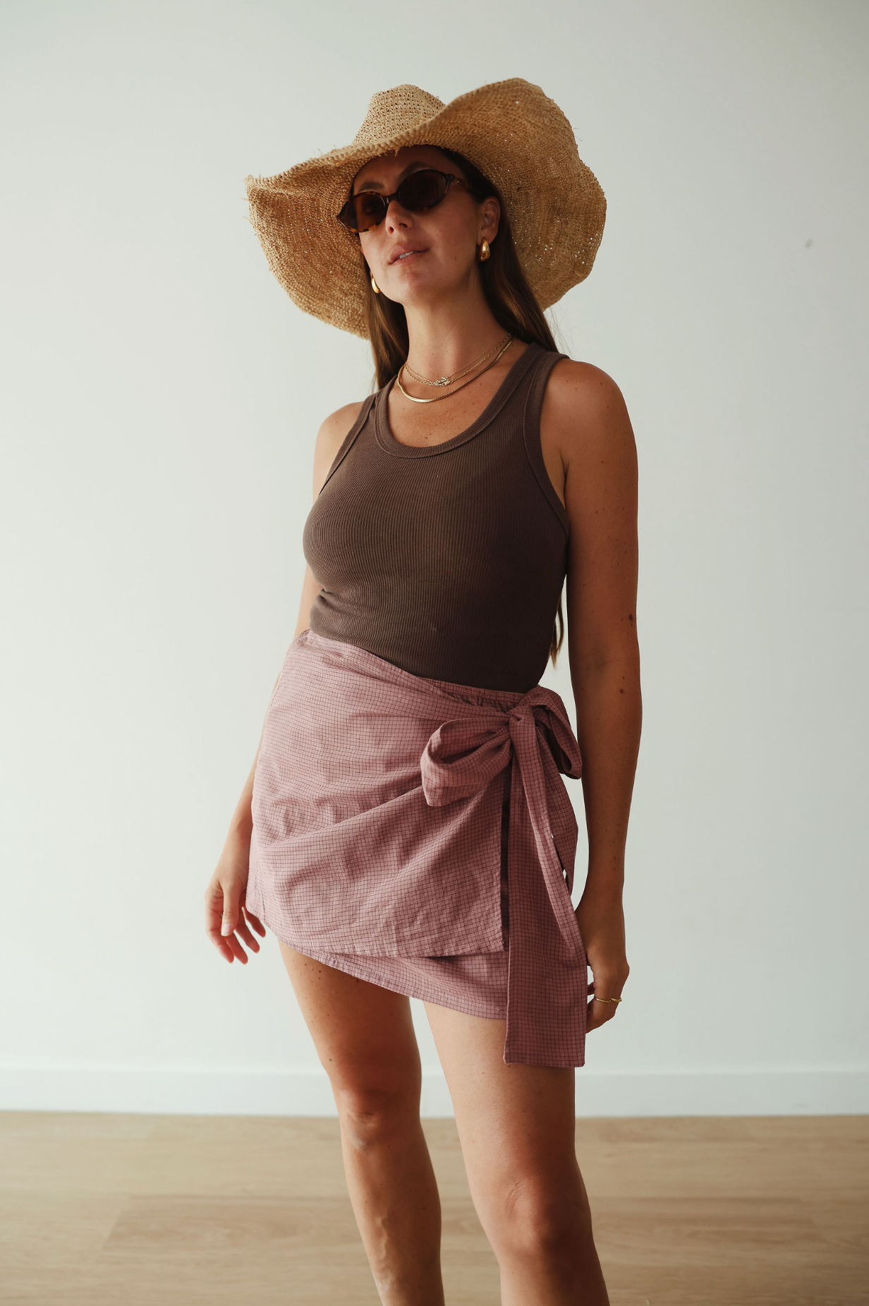 Sarong skirt - pink check