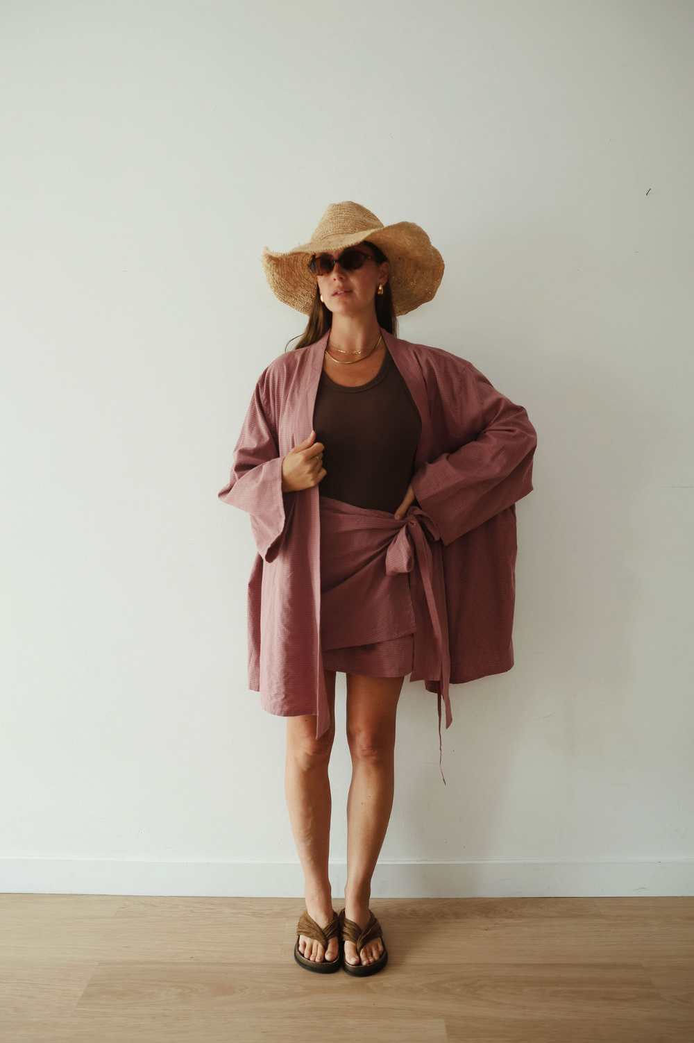 Sarong skirt - pink check