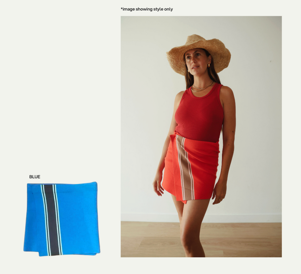 Stripe knit skirt - blue