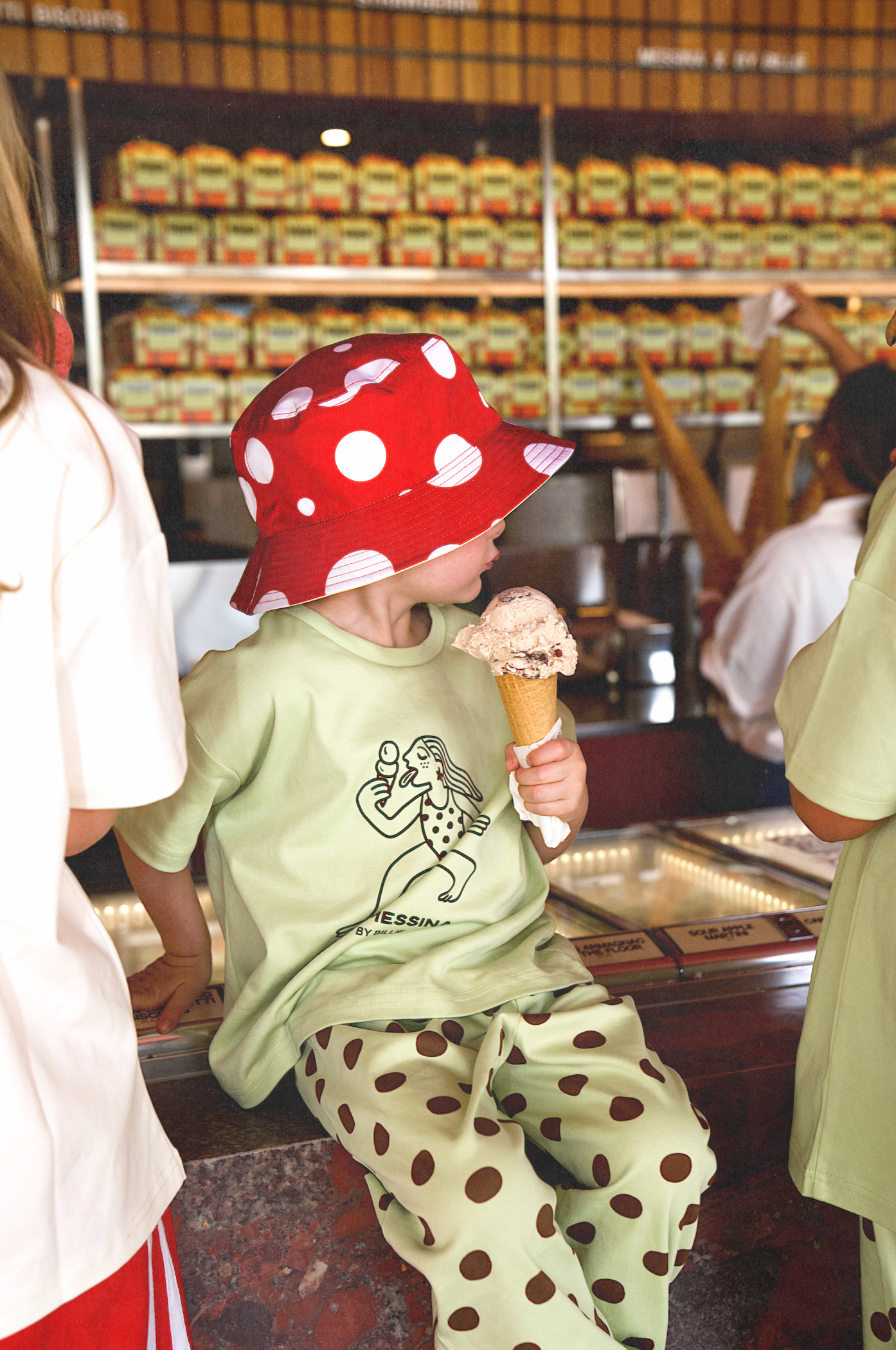 Messina x By Billie kids tee - pistachio/chocolate