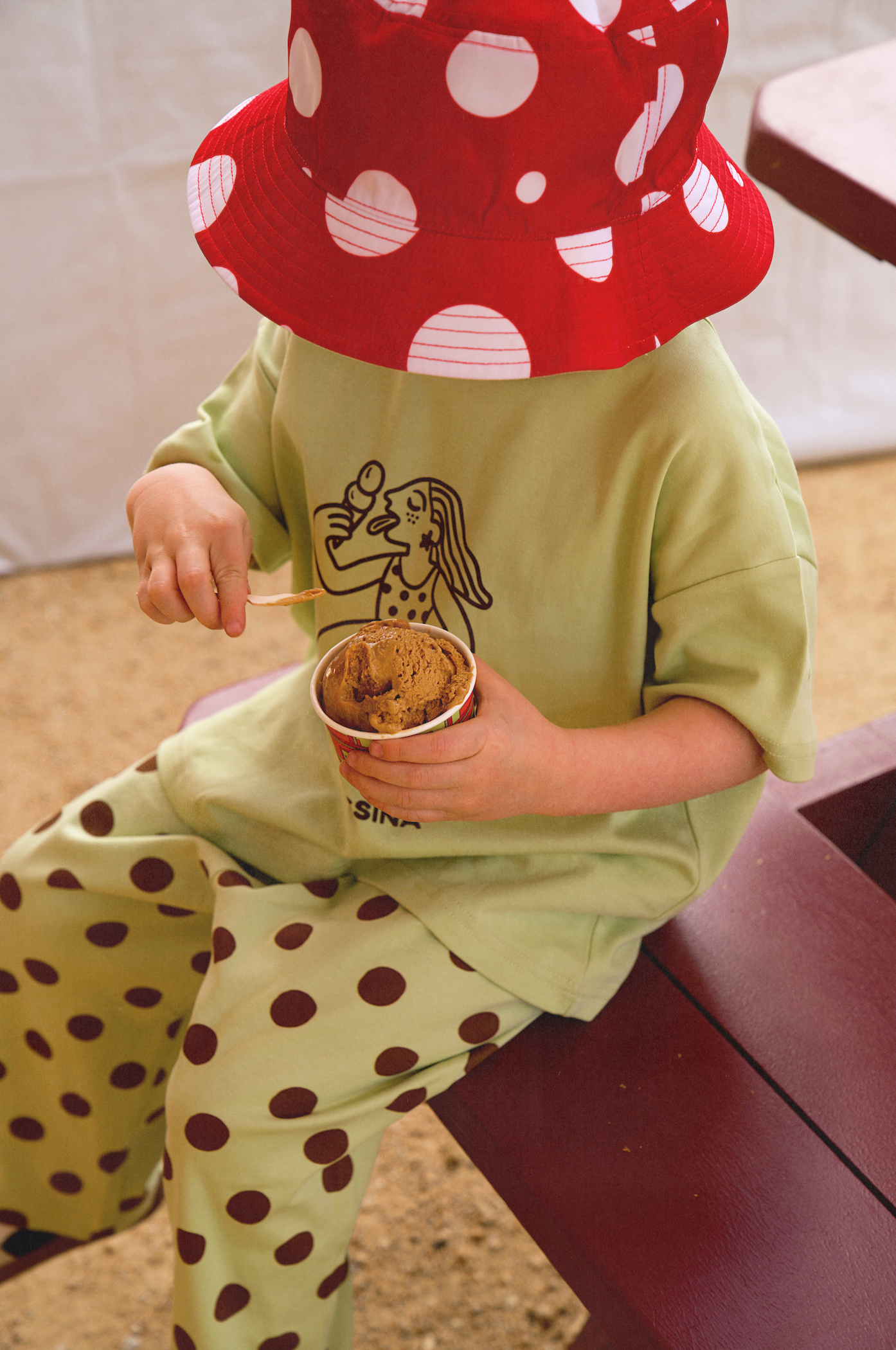 Messina x By Billie kids tee - pistachio/chocolate