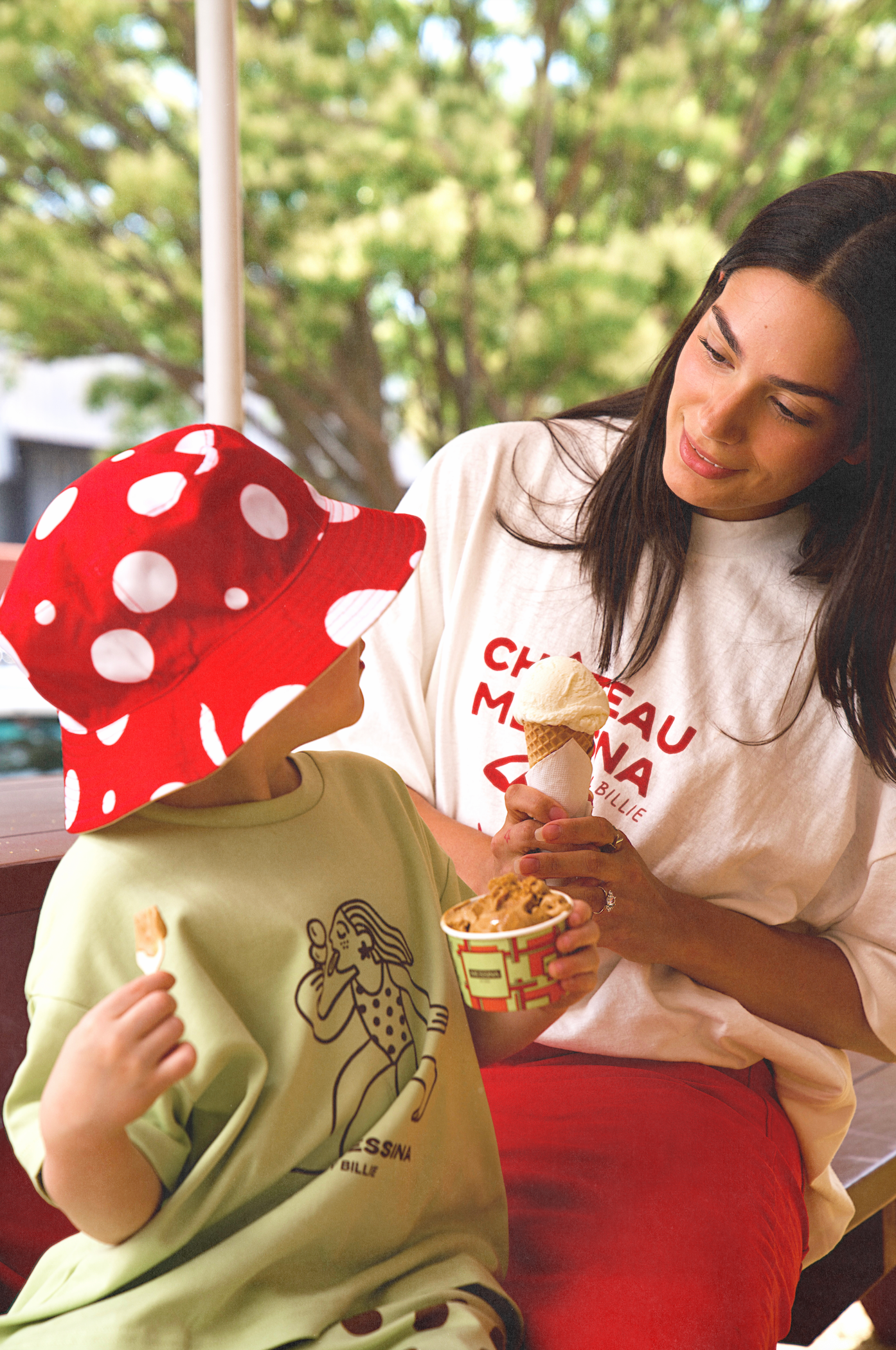 Messina x By Billie kids tee - pistachio/chocolate