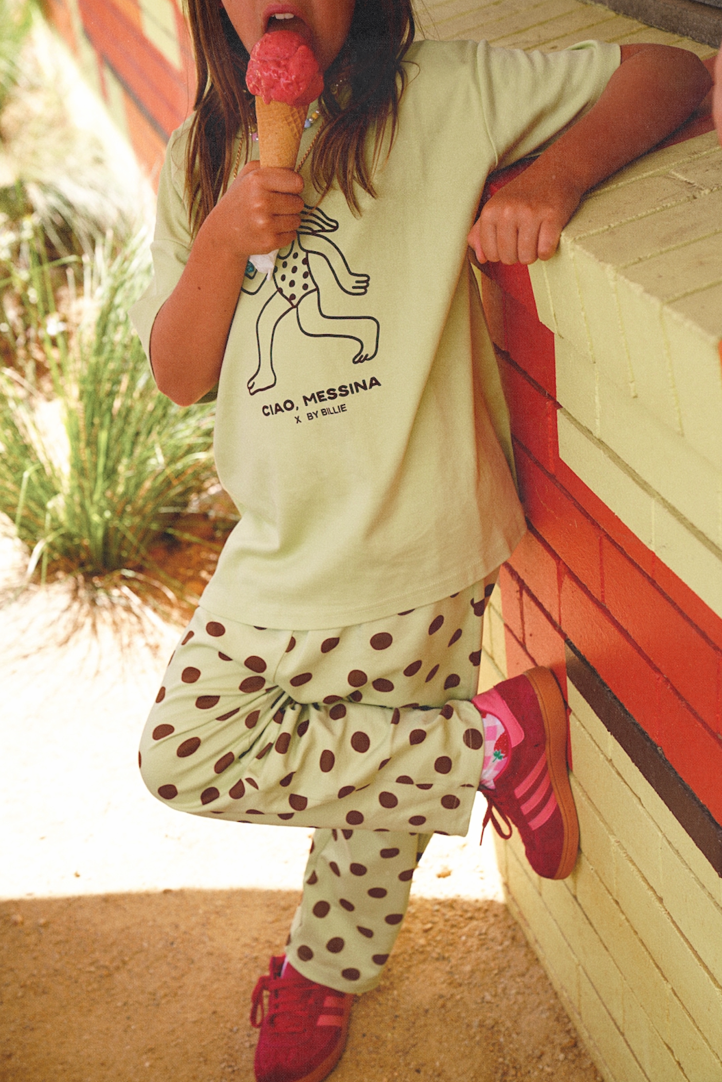 Messina x By Billie kids tee - pistachio/chocolate