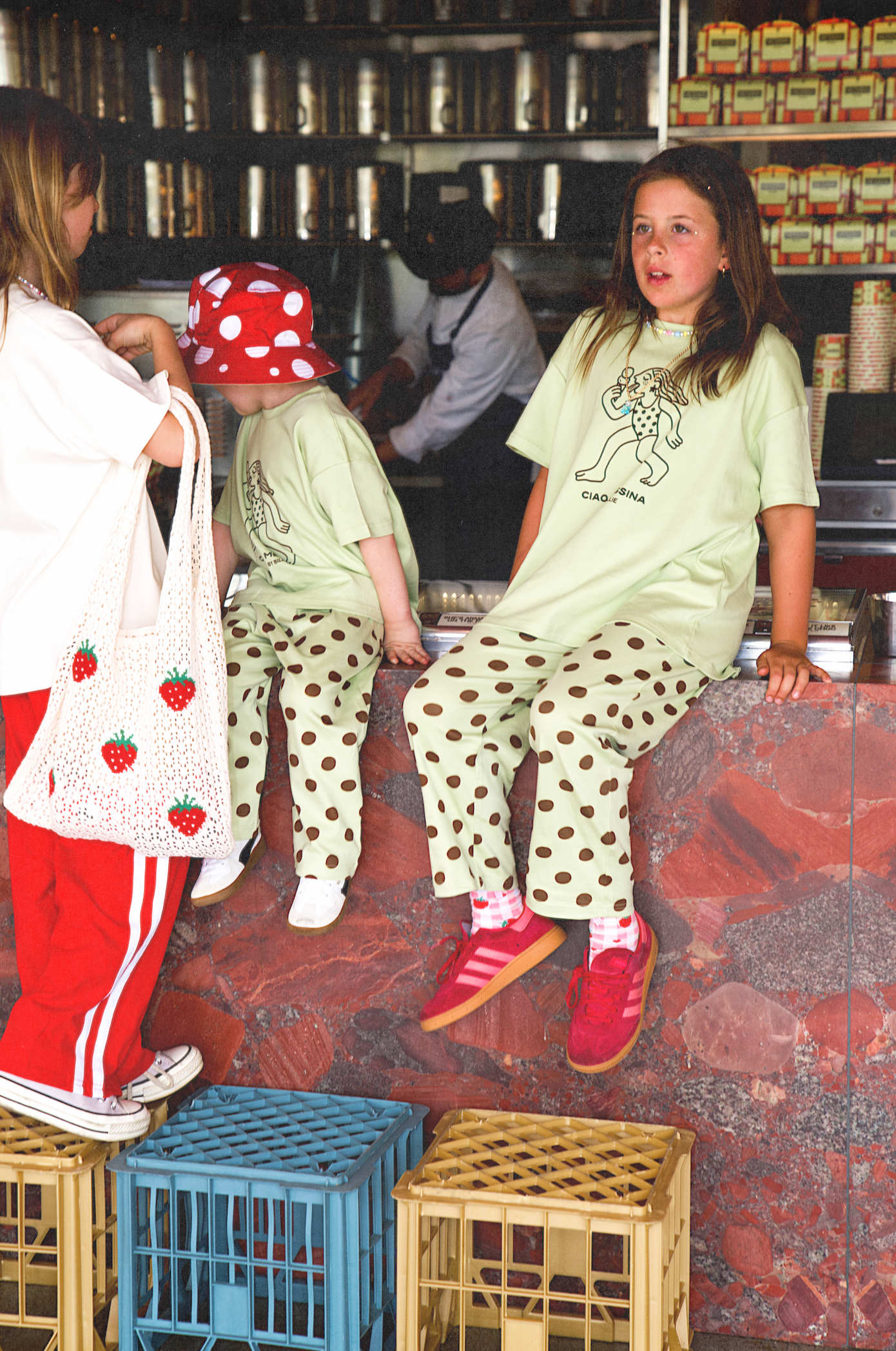 Messina x By Billie kids tee - pistachio/chocolate