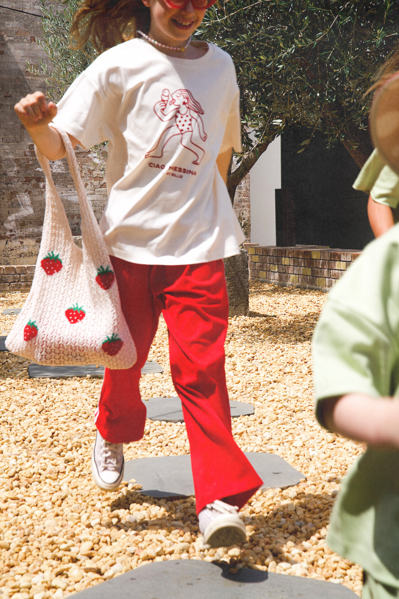 Messina x By Billie kids tee - red/white