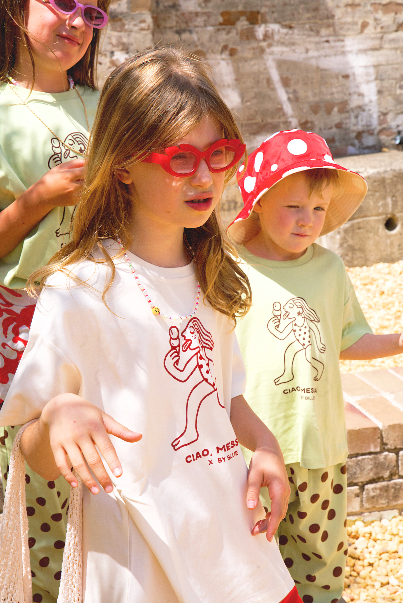 Messina x By Billie kids tee - red/white