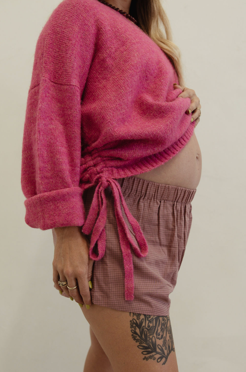 Isabel tie side knit - watermelon
