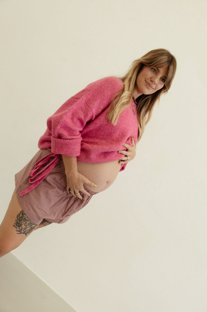 Isabel tie side knit - watermelon