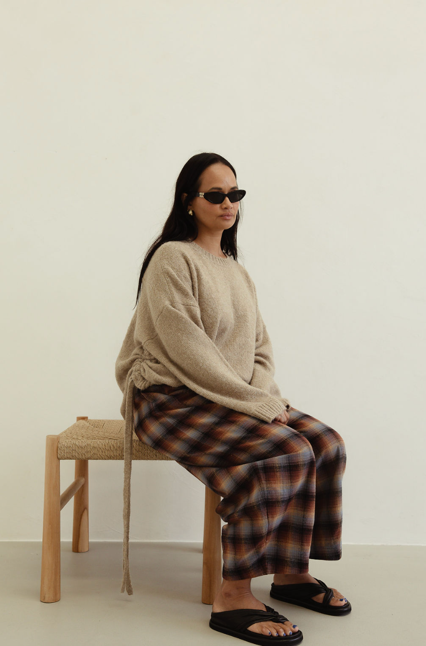 Isabel tie side knit - oatmeal