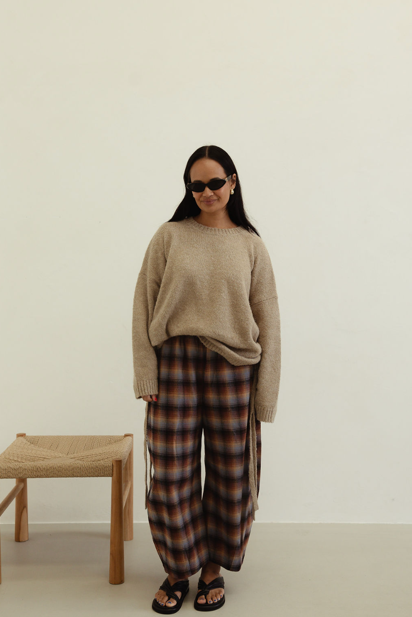 Isabel tie side knit - oatmeal