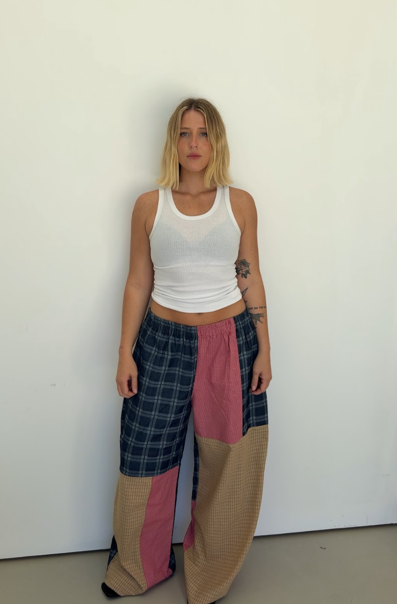 Olive checkerboard pant
