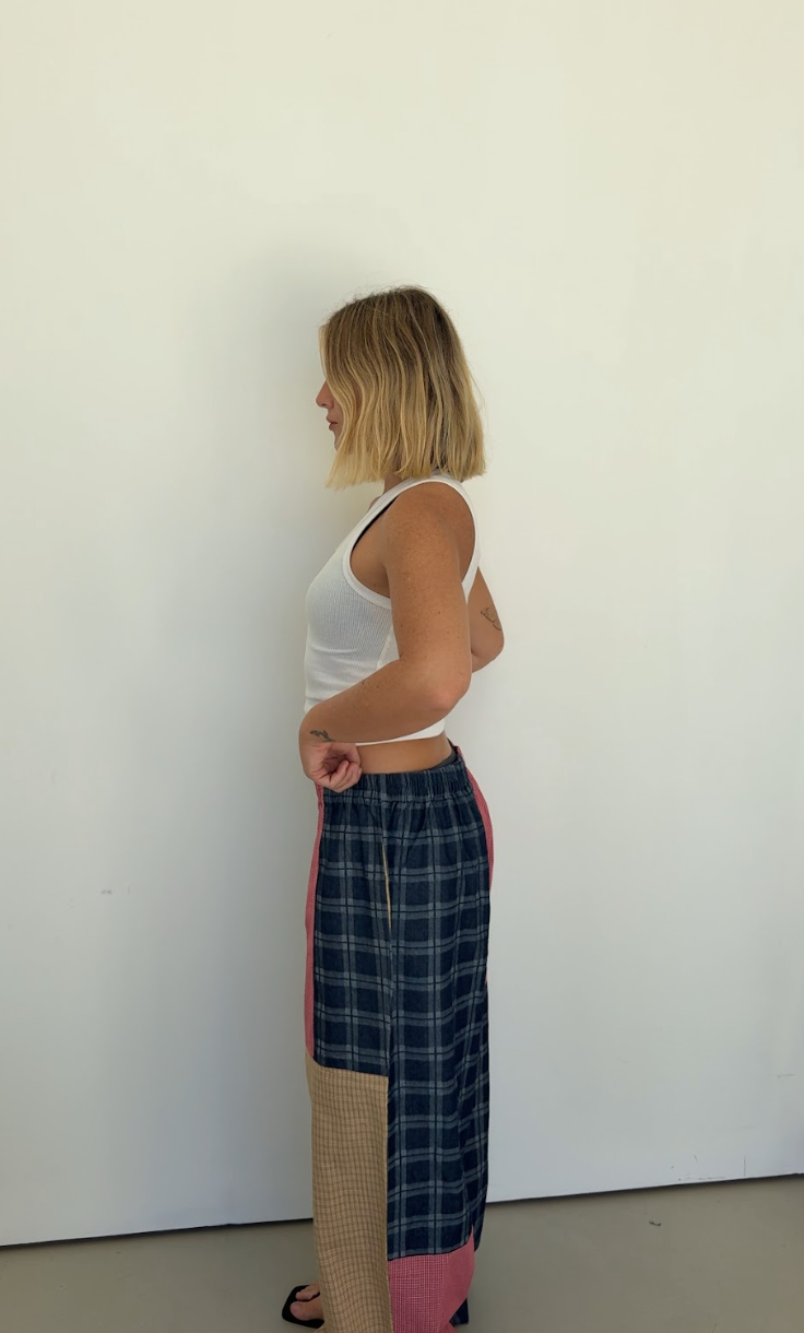Olive checkerboard pant