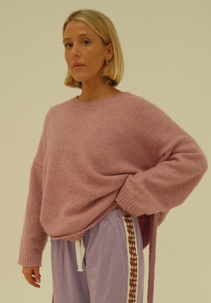 Isabel tie side knit - lilac