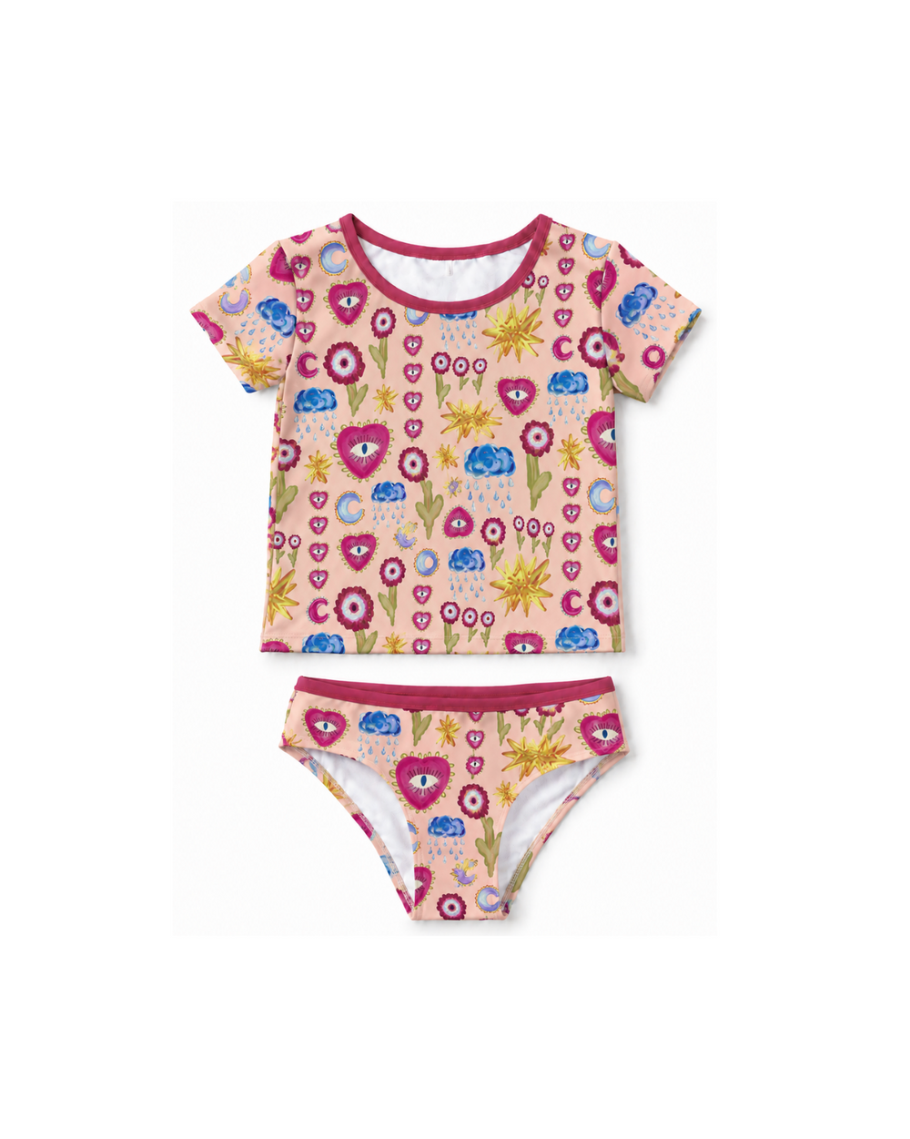 Mini short sleeve swim set - magic garden