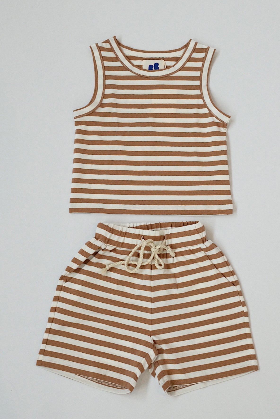 Stripe singlet - brown/milk