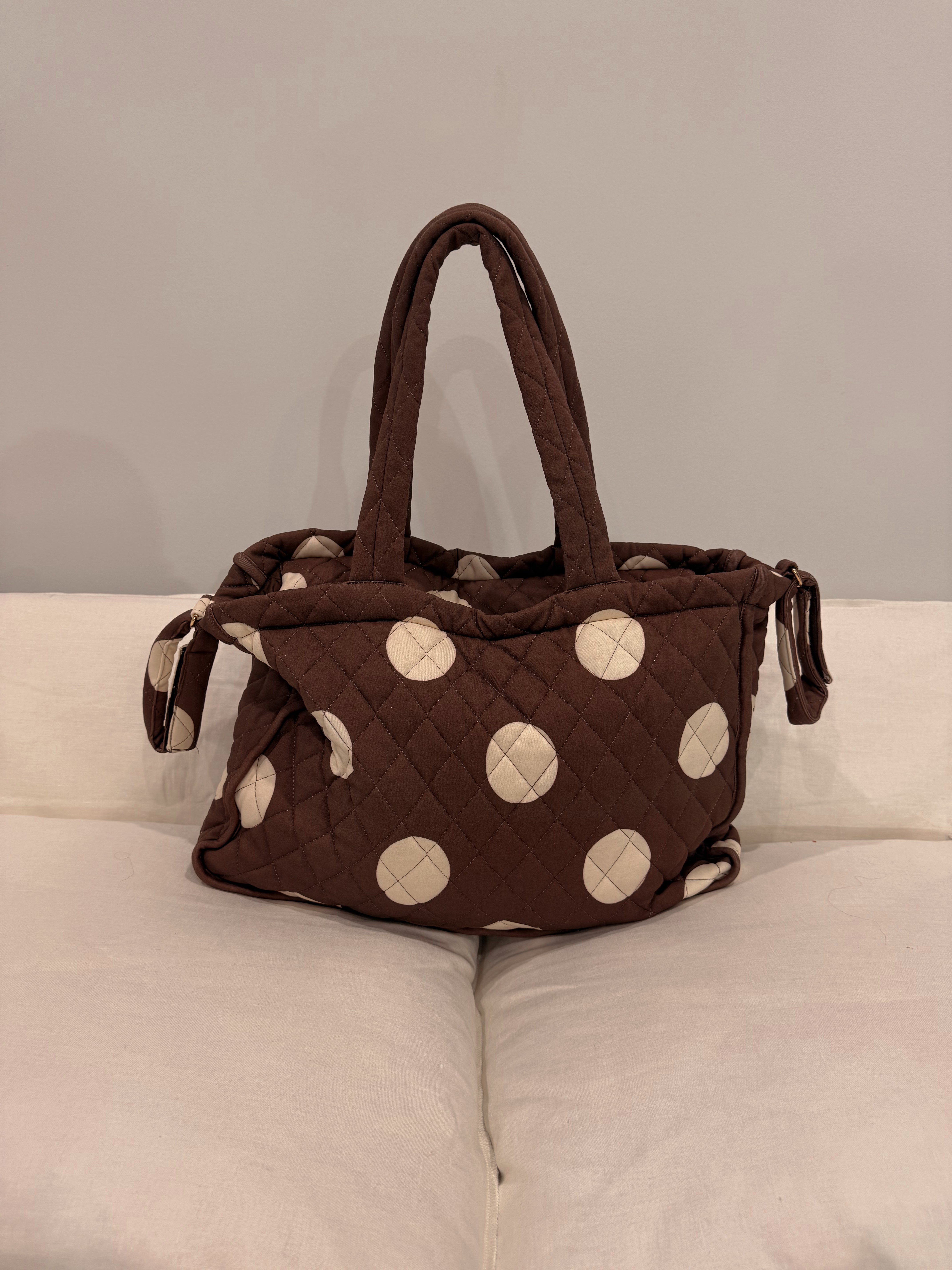 *pre-order*The By Billie baby bag - chocolate/vanilla polka dot
