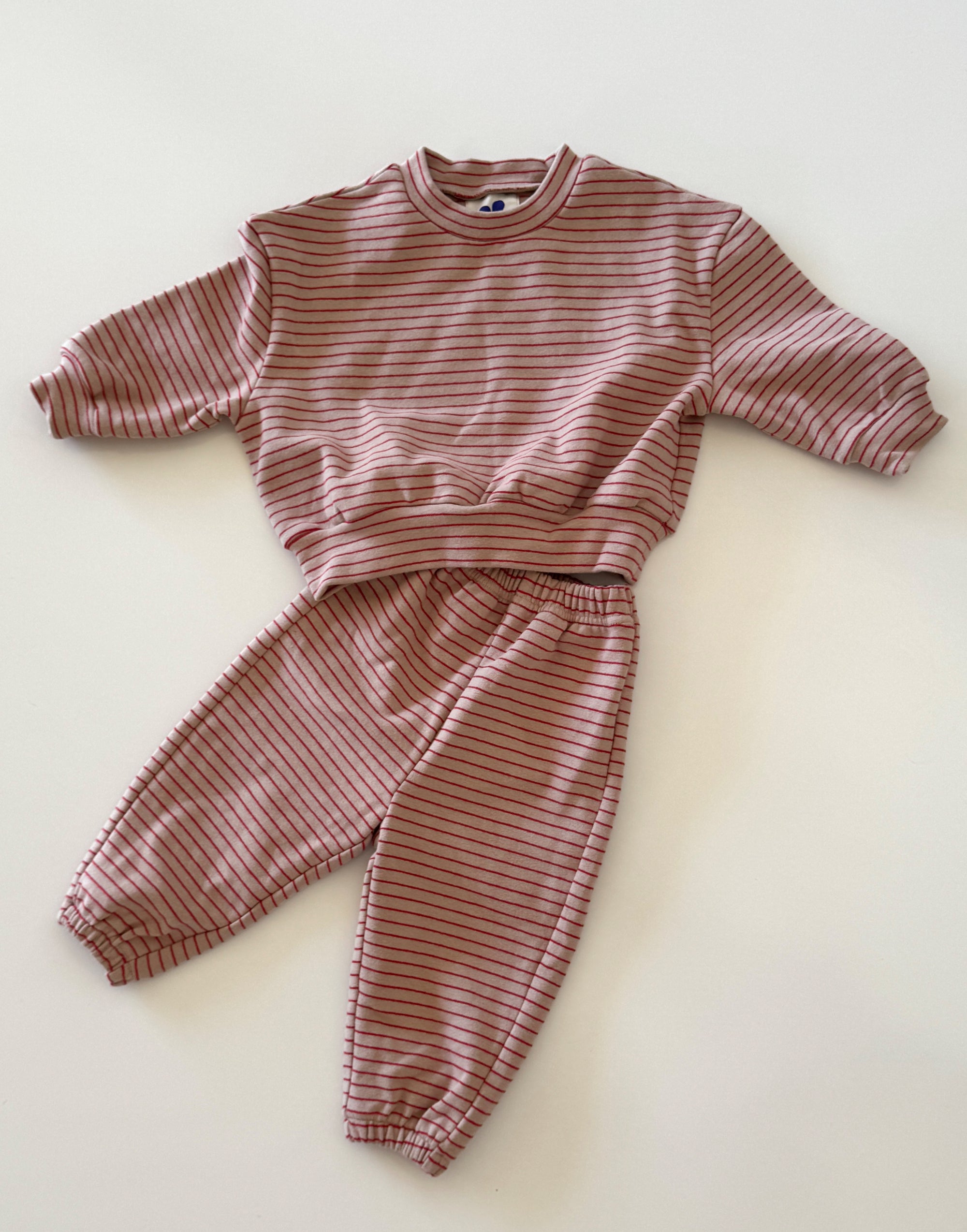 Tracky dacks - cream/red stripe
