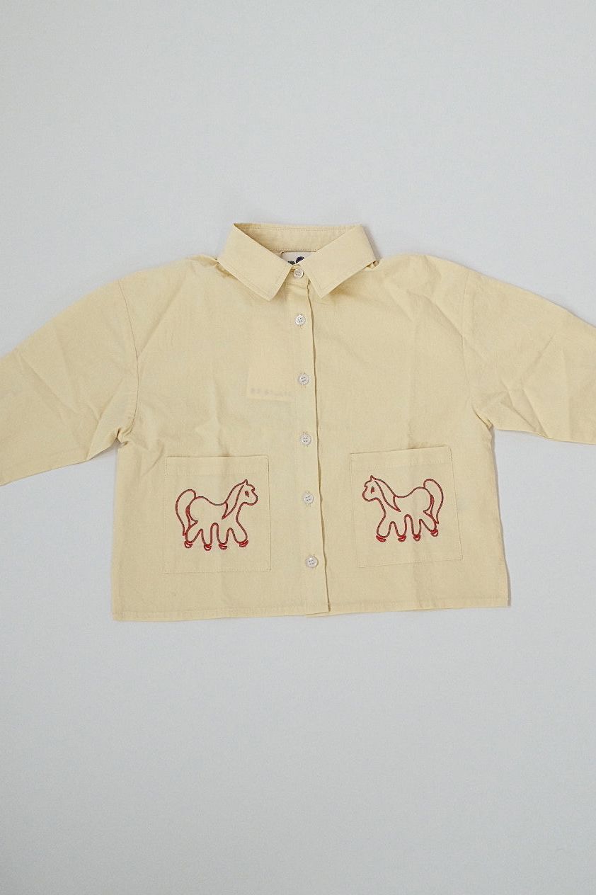 Cotton button up - lemon