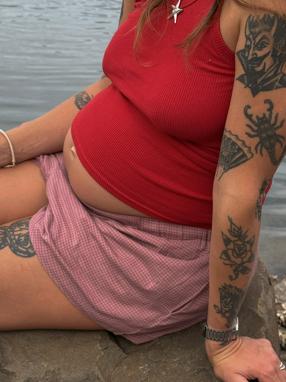 Minnie short - pink check