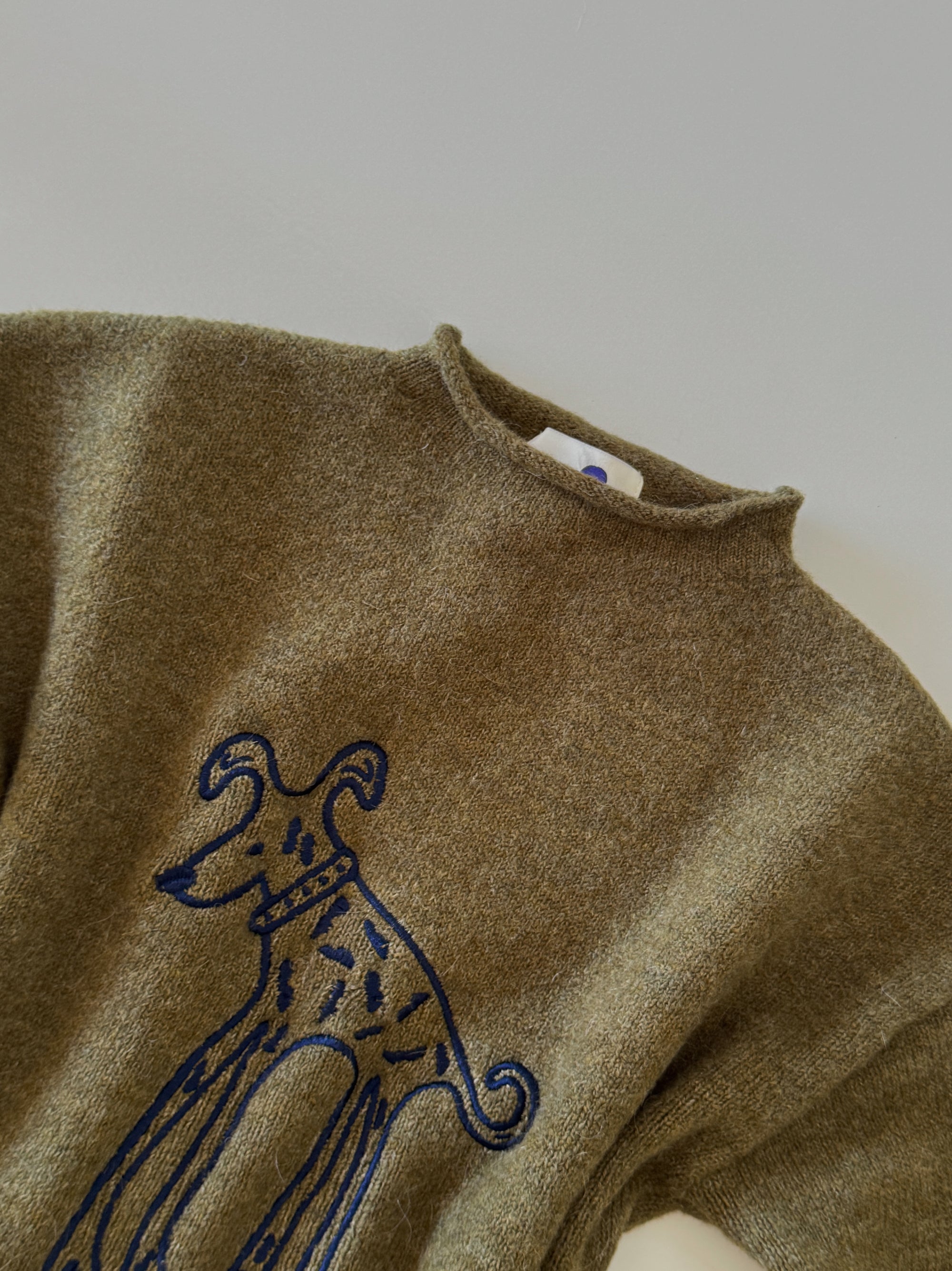 Rolled neck knit - green