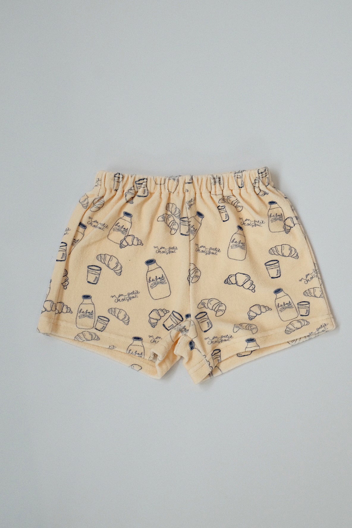 Terry towel shorts - milk & croissant