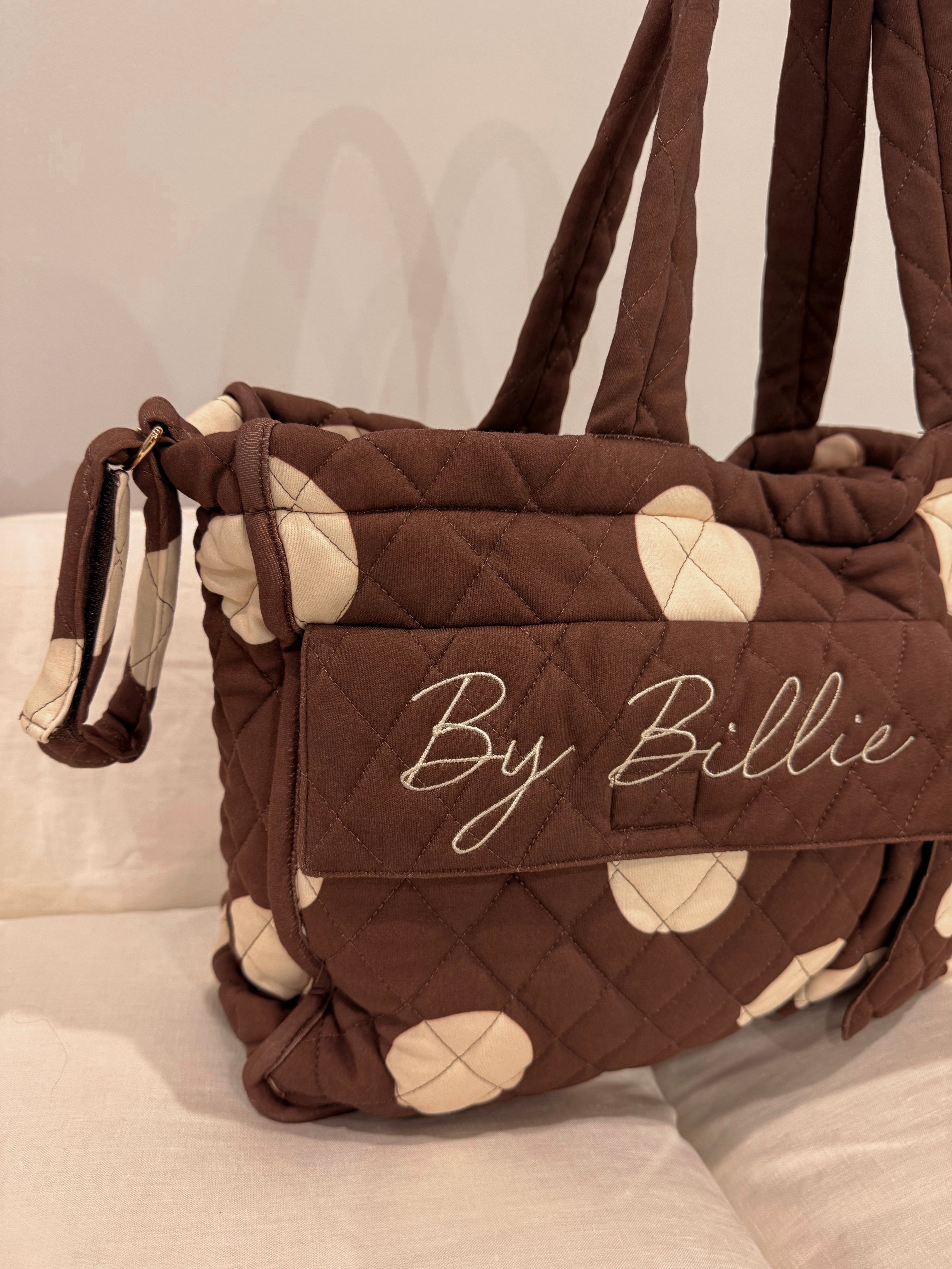 *pre-order*The By Billie baby bag - chocolate/vanilla polka dot
