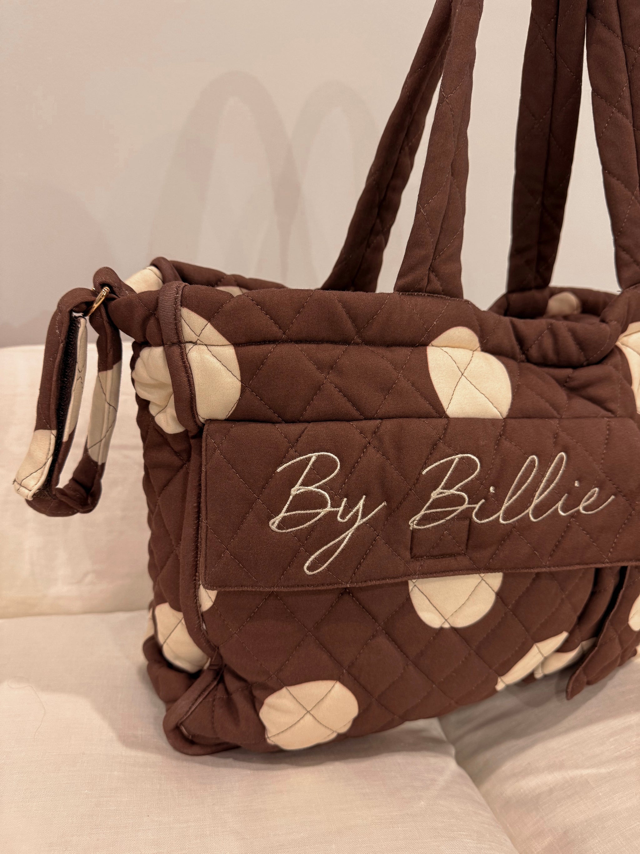 *pre-order*The By Billie baby bag - chocolate/vanilla polka dot