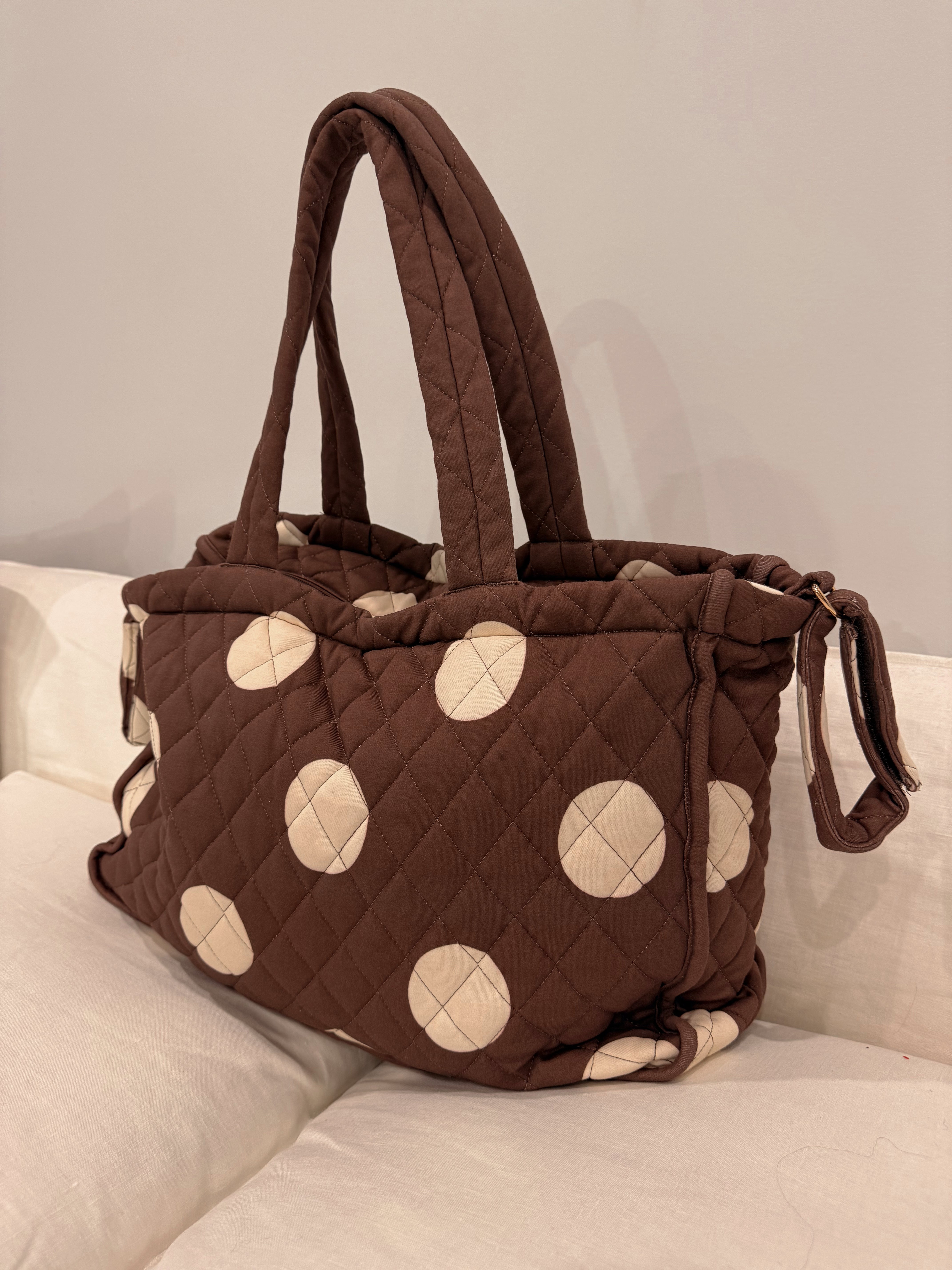 *pre-order*The By Billie baby bag - chocolate/vanilla polka dot