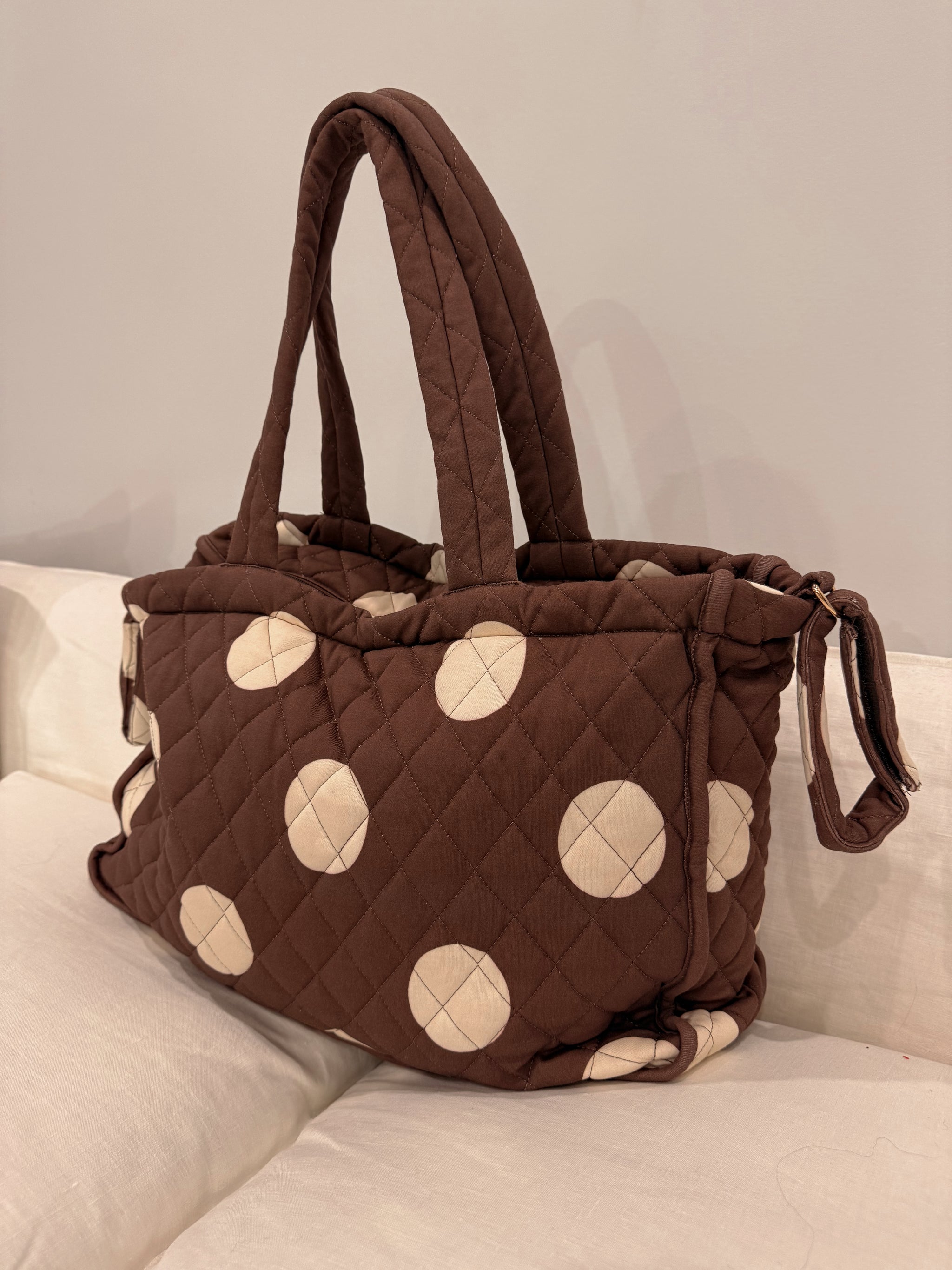 *pre-order*The By Billie baby bag - chocolate/vanilla polka dot