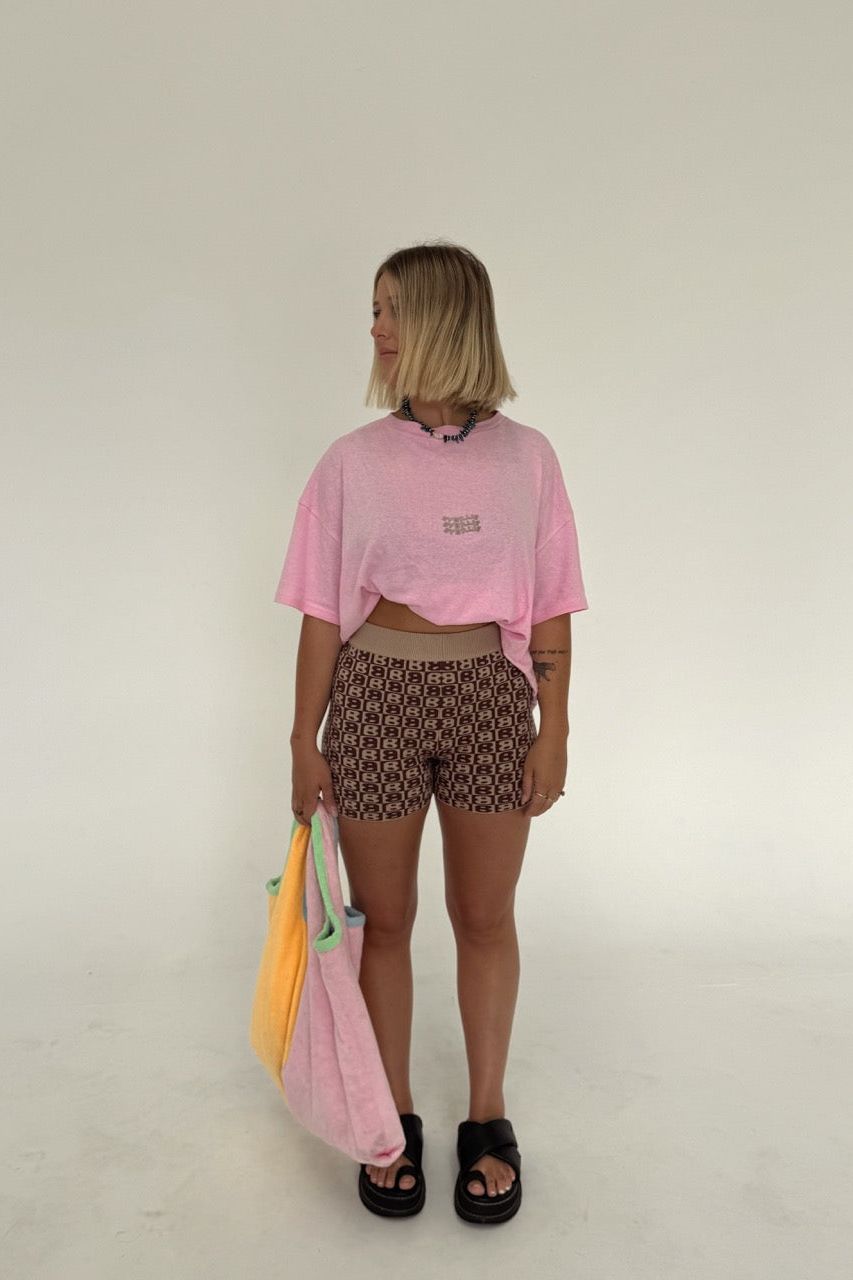 By Billie hemp/cotton tee - pink/olive