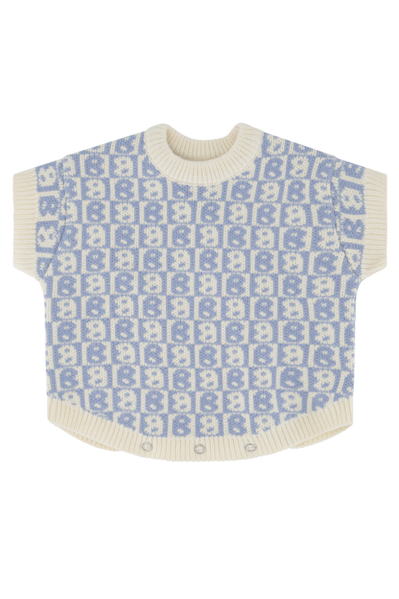 BB knit romper - blue