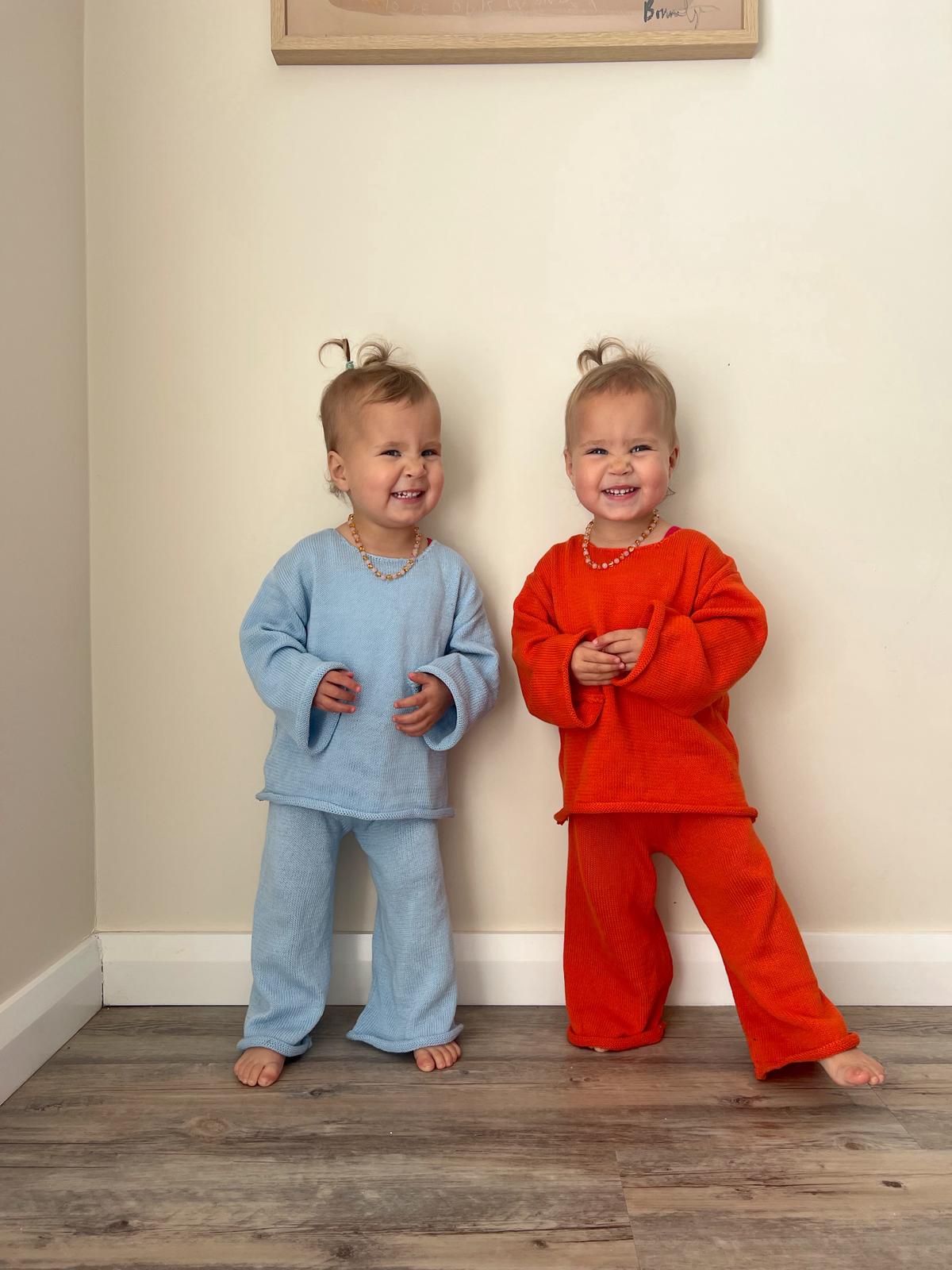 Frankie knit set - cornflower blue