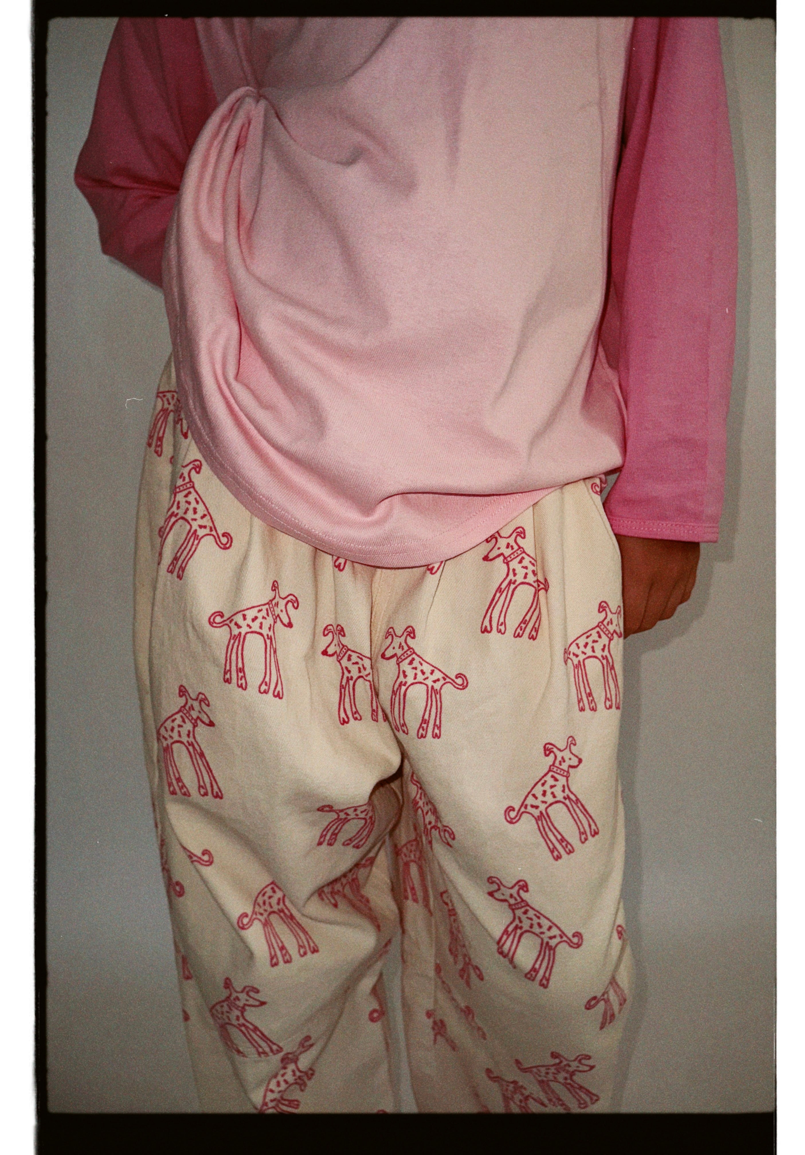 Freddie pants - pink dog