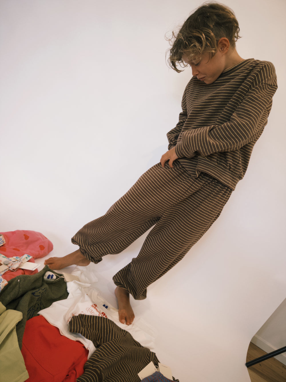 Tracky dacks - brown/yellow stripe