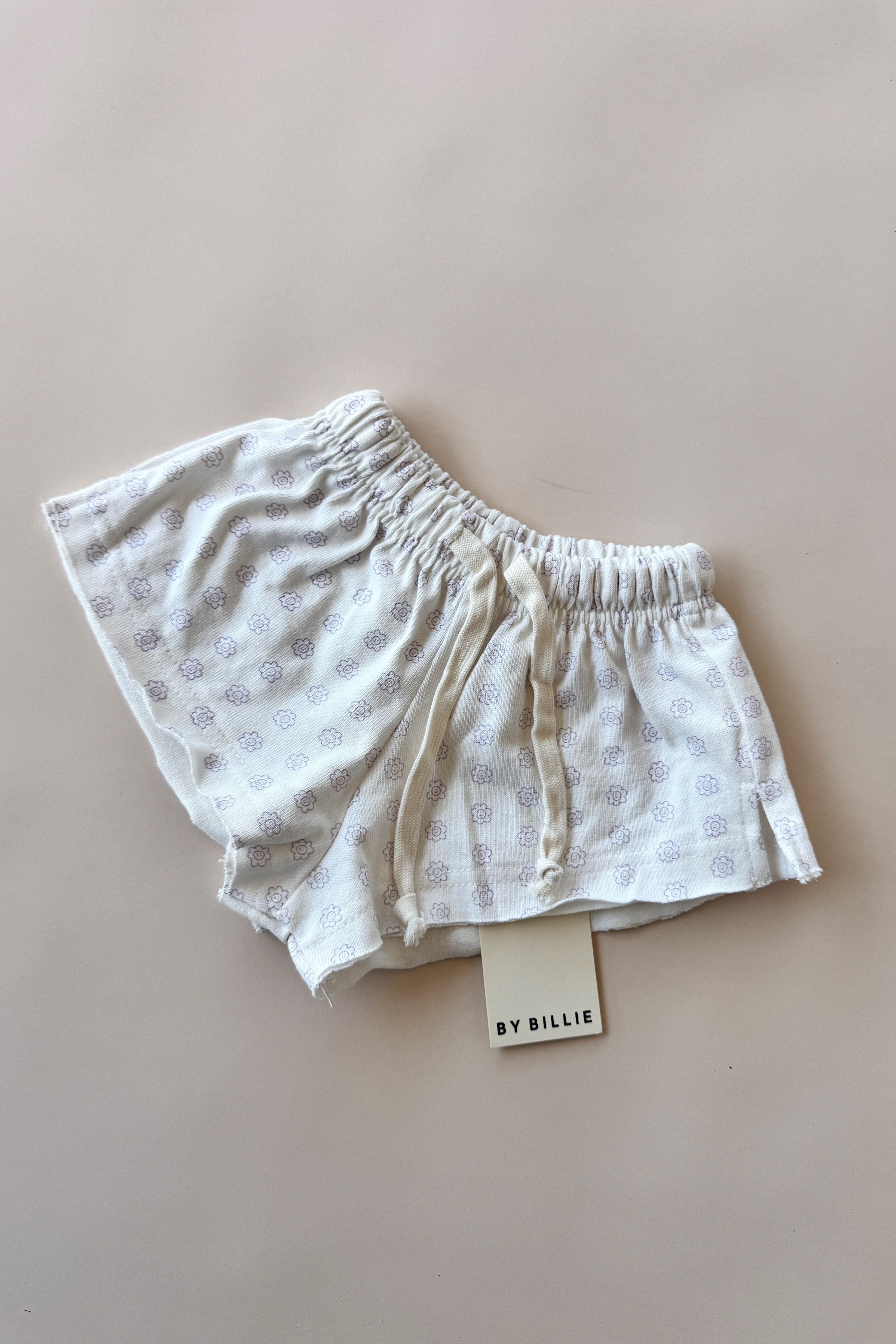 Smiley cotton shorts - lavender